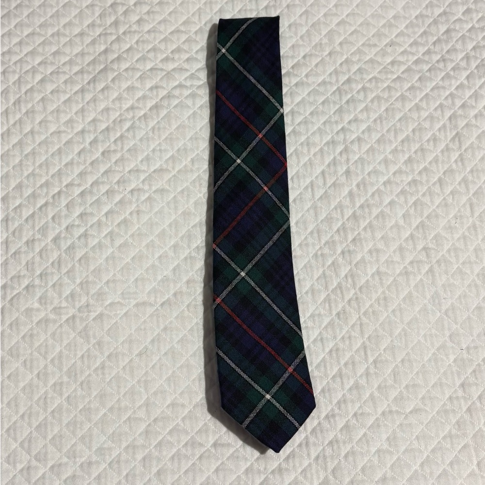 Mackenzie Vintage Classic Green and Navy Plaid Men's Tie 100% New Wool